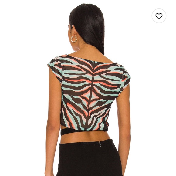AFRM Revolve Nylah Crop Top in Zebra - Picture 3 of 5